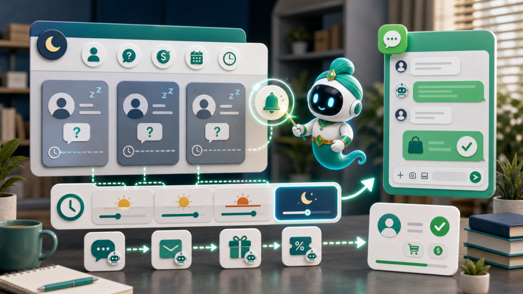 AI ติดตามลูกค้าที่เงียบหลังถามราคาพร้อมจินนี่และการแจ้งเตือน