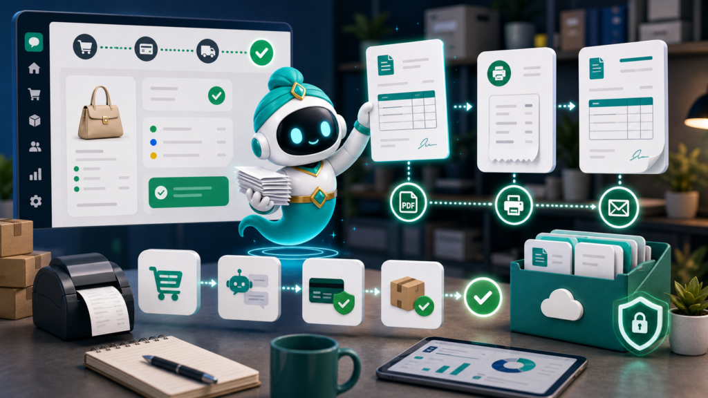 AI ออกใบเสร็จและใบกำกับภาษีหลังปิดการขายพร้อมจินนี่