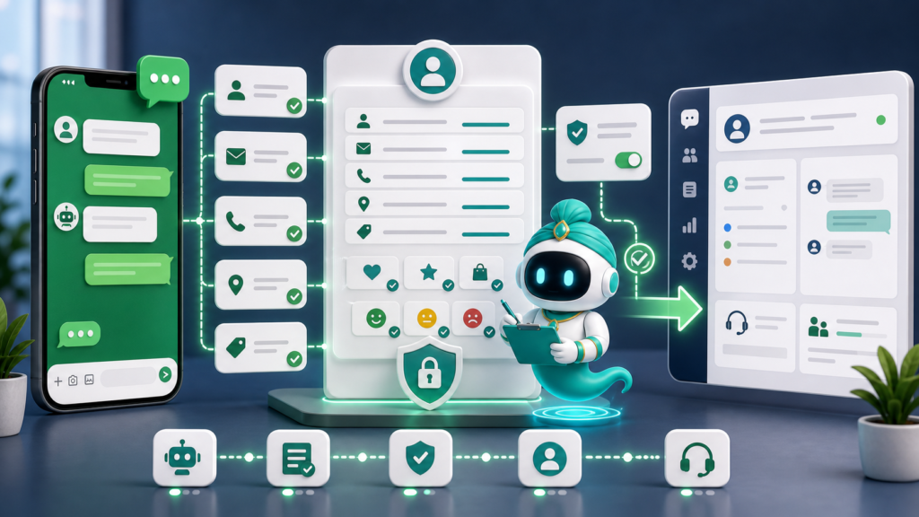 LINE OA Chatbot เก็บข้อมูลลูกค้าและส่งต่อแอดมินพร้อมจินนี่